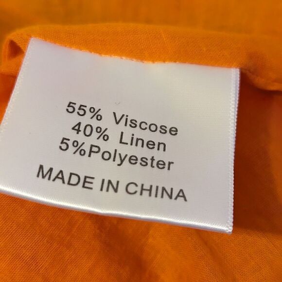 O.P.T Orange Floral Linen Blend Cut Out Maxi Dress NWT - Picture 6 of 7